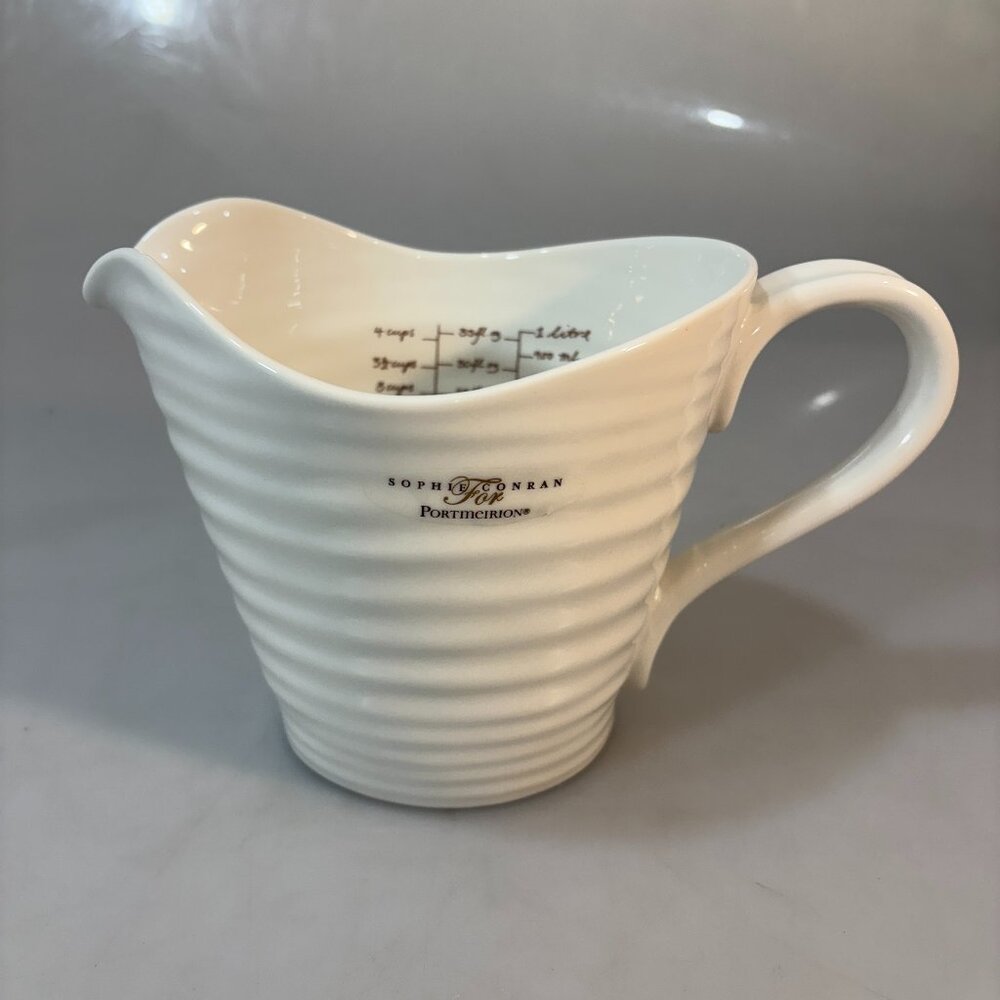 Portmeirion Sophie Conran 4 Cups White Ceramic Measuring Jug Pitcher NEW
